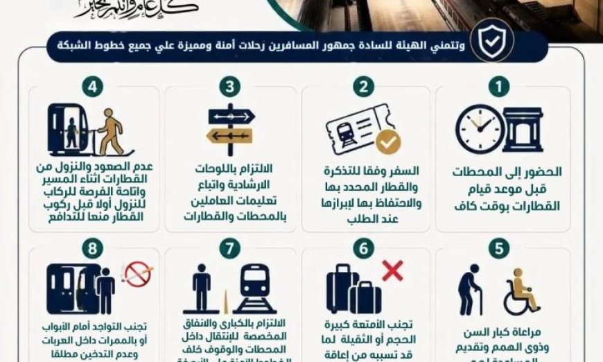 السكة الحديد تطالب الركاب بالالتزام بتعليمات السفر خلال عيد الأضحى لضمان رحلة آمنة ومريحة