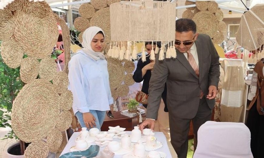 محافظ القليوبية يستعرض إبداعات معرض أيادي مصر للحرف اليدوية والتراثية في بنها
