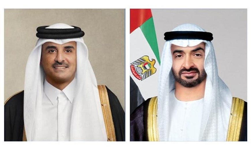 أمير قطر ورئيس الإمارات يناقشان أحدث التطورات الإقليمية والدولية عبر الهاتف