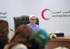 قرينة الرئيس تشيد بجهود الهلال الأحمر المصري في تقديم المساعدات الإنسانية لقطاع غزة