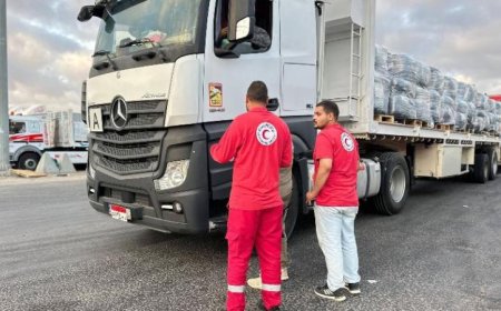 قافلة إنسانية جديدة تحمل المساعدات إلى قطاع غزة رقم 206