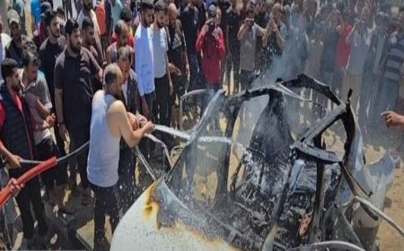استشهاد شاب وإصابة 4 آخرين بعد هجوم الاحتلال الإسرائيلي على مركبة شرق دير البلح في غزة