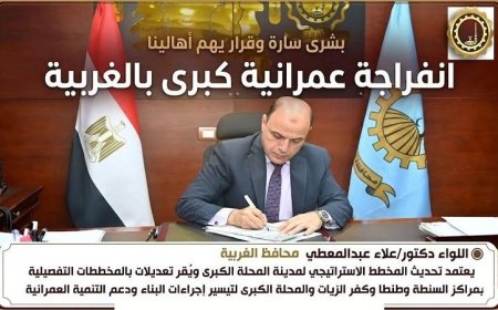 محافظ الغربية يوافق على تطوير المخطط الاستراتيجي لمدينة المحلة الكبرى