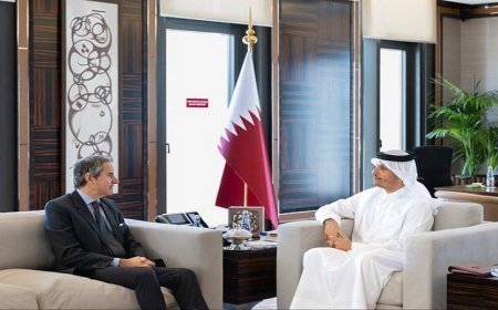 جروسي ورئيس وزراء قطر يتناولان أحدث مستجدات المفاوضات حول البرنامج النووي الإيراني