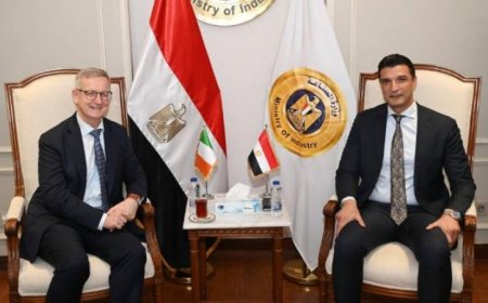 وزير الصناعة يناقش مع سفير أيرلندا في القاهرة سبل تعزيز التعاون الصناعي