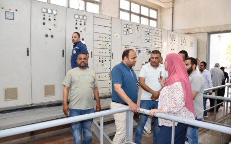 رئيس مياه الشرب في الجيزة يقوم بجولة ميدانية لمتابعة مشاريع العمل في الصف وأطفيح