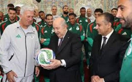 الرئيس تبون يودع منتخب الجزائر قبل مونديال 2022 ومعسكر نهائي في كانساس سيتي