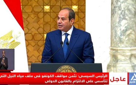 الرئيس السيسي يشيد بدور الكونغو الفعال في قضايا نهر النيل ومياهه