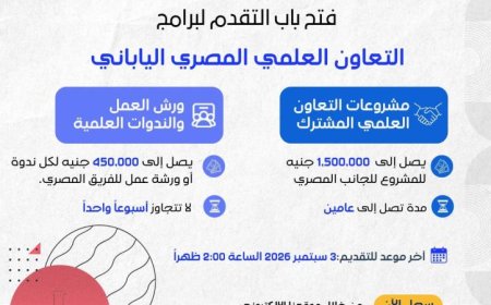هيئة تمويل العلوم تطلق فرصة جديدة للتقدم لبرامج التعاون العلمي بين مصر واليابان