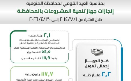 جهاز تنمية المشروعات يضخ 2.2 مليار جنيه لتمويل 54 ألف مشروع في المنوفية