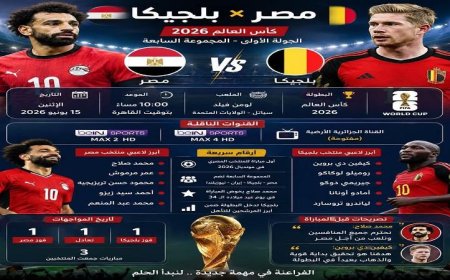 مباراة مصر وبلجيكا تقترب موعدها القنوات الناقلة وأخبار مواجهة الحلم