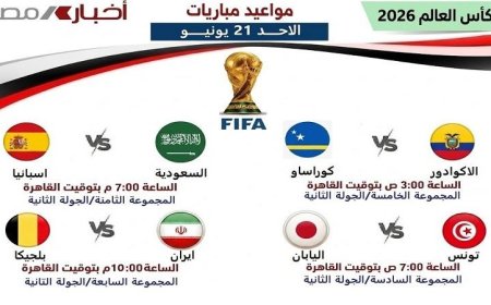 جدول مباريات الأحد في كأس العالم 2023
