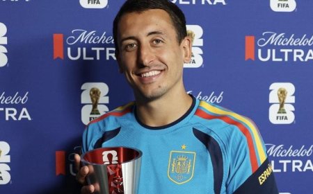ميكيل أويارزابال يحقق جائزة أفضل لاعب في مواجهة إسبانيا والسعودية خلال المونديال