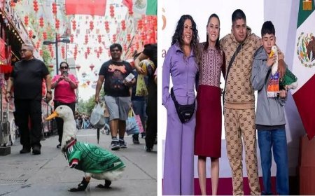 البطة ميرلين تلتقي رئيسة المكسيك في حدث تاريخي بنجم المونديال