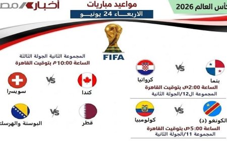 جدول مواعيد مباريات الأربعاء في مونديال 2026 مع انطلاق الجولة الثالثة من دور المجموعات