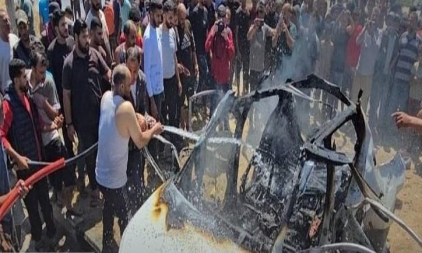 استشهاد شاب وإصابة 4 آخرين بعد هجوم الاحتلال الإسرائيلي على مركبة شرق دير البلح في غزة