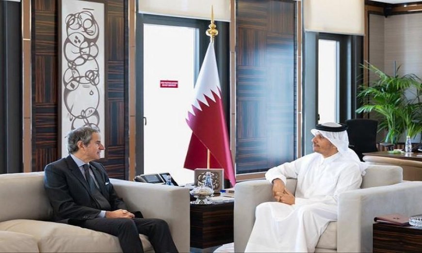 جروسي ورئيس وزراء قطر يتناولان أحدث مستجدات المفاوضات حول البرنامج النووي الإيراني