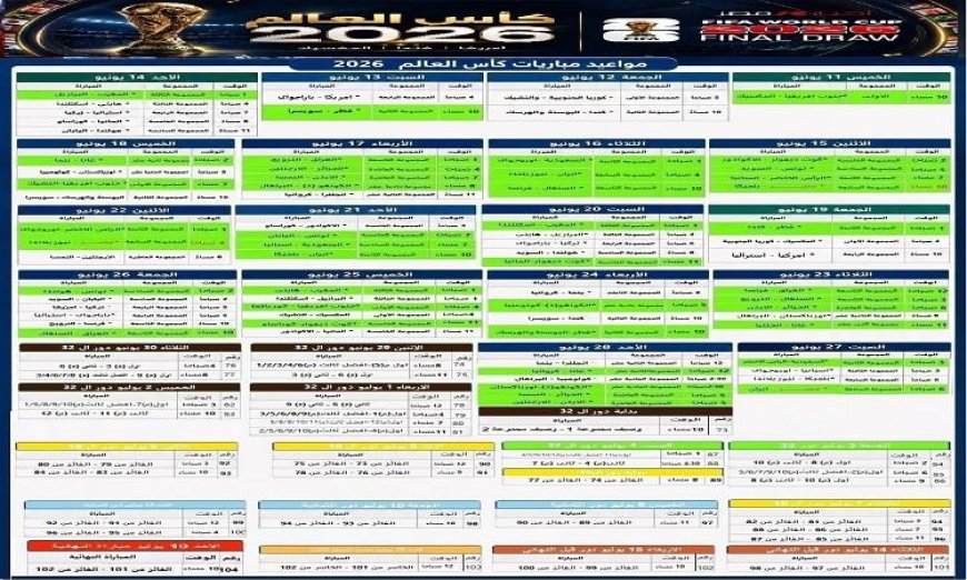 جدول مباريات كأس العالم 2026 موعد كل مباراة والتفاصيل الكاملة