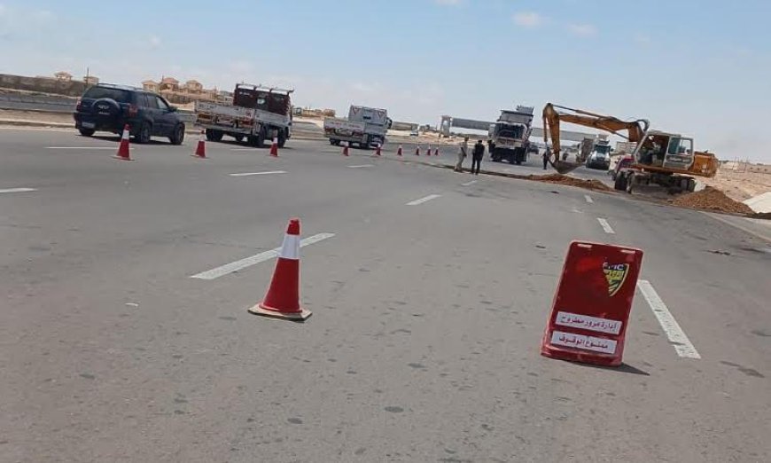 ترميم فوري لهبوط أرضي خطير على الطريق الدولي الساحلي في منطقة علوش