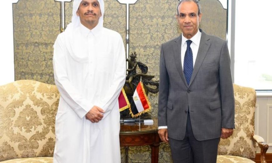 وزير الخارجية يستقبل رئيس وزراء قطر لبحث تعزيز العلاقات الثنائية