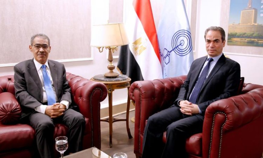 المسلماني يستقبل ضياء رشوان قبل ظهوره في برنامج من ماسبيرو