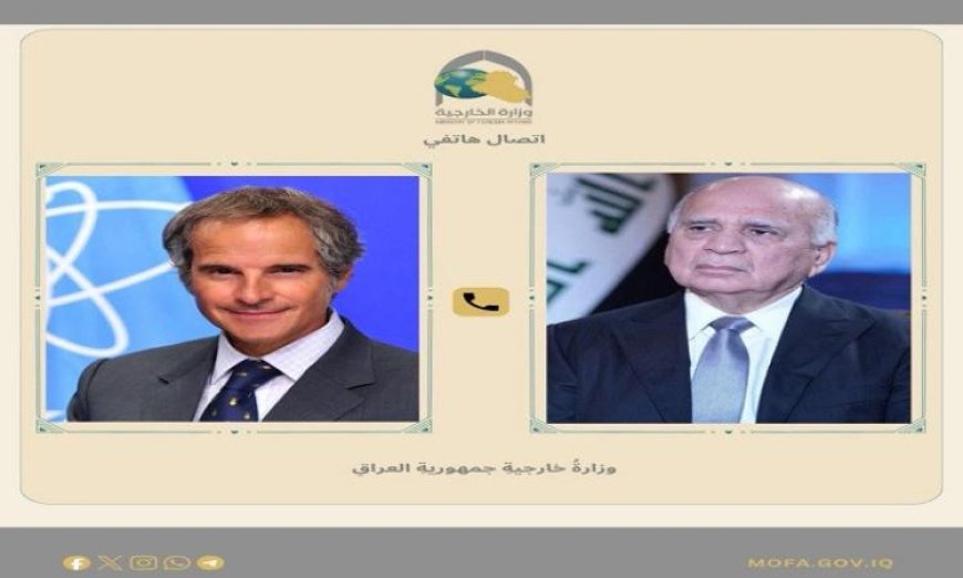 وزير الخارجية العراقي يؤكد لجروسي تمسك بغداد بعدم توسيع الحرب وتعزيز الاستقرار في المنطقة