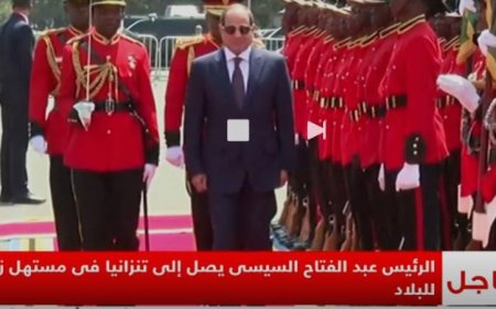 الرئيس السيسي يصل إلى تنزانيا وسط مراسم استقبال رسمية مهيبة
