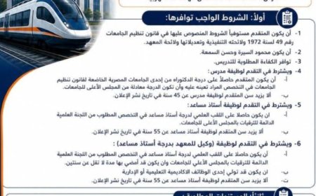 السكة الحديد تعلن عن توفر وظائف قيادية وأكاديمية مع معهد تكنولوجيا النقل للتقديم الآن