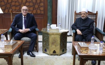 شيخ الأزهر يلتقي رئيس هيئة قضايا الدولة ويقدم له التهاني بمناسبة منصبه الجديد