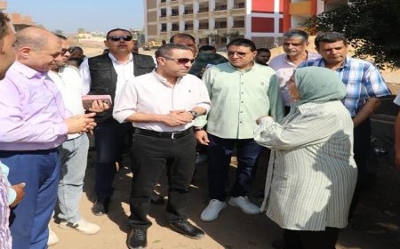 محافظ المنوفية يقوم بجولة تفقدية لمدرسة شهداء 6 أكتوبر الإعدادية بجروان لمتابعة أعمال الإحلال والصيانة
