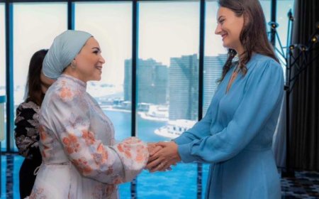 السيدة انتصار السيسي تعبر عن فرحتها بلقاء السيدة الأولى لجمهورية الجبل الأسود