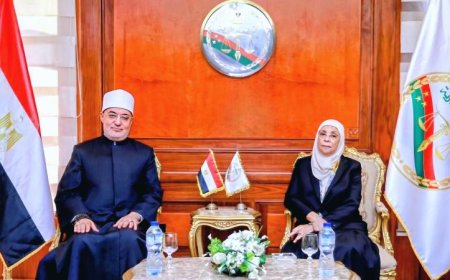 رئيسة النيابة الإدارية تستقبل مفتي الجمهورية بمناسبة توليها رئاسة الهيئة