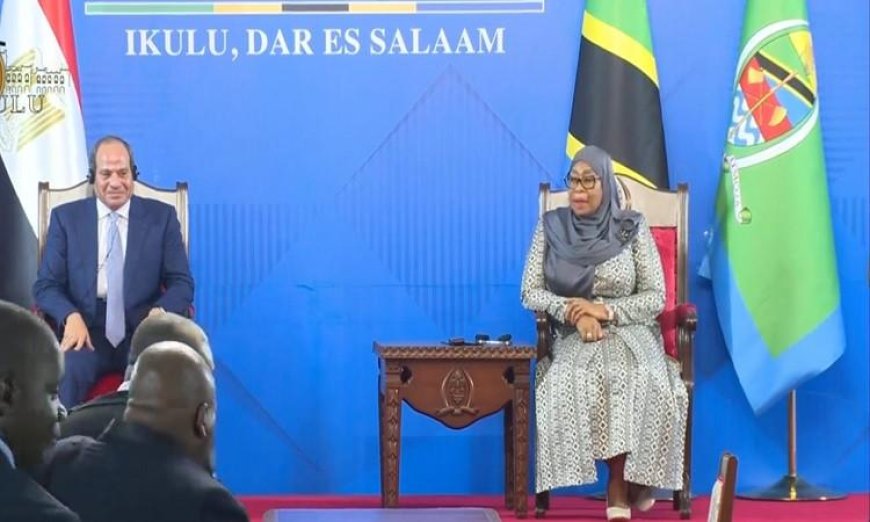 مؤتمر صحفي مثير مع الرئيس السيسي ورئيسة تنزانيا على الهواء مباشرة