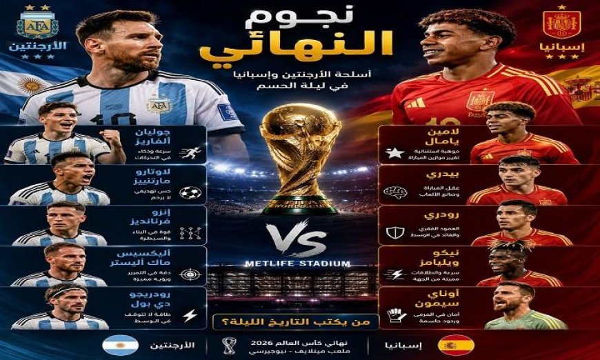 نجوم النهائي يكشفون عن أسلحة الأرجنتين وإسبانيا في ليلة الحسم المرتقبة