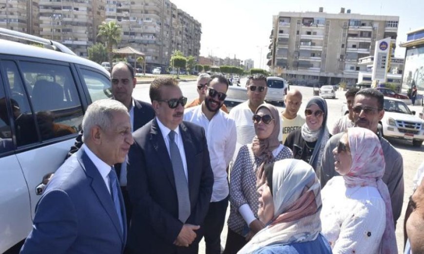 محافظ بورسعيد يزور طريق التفريعة في بورفؤاد استعدادًا لبدء أعمال التطوير
